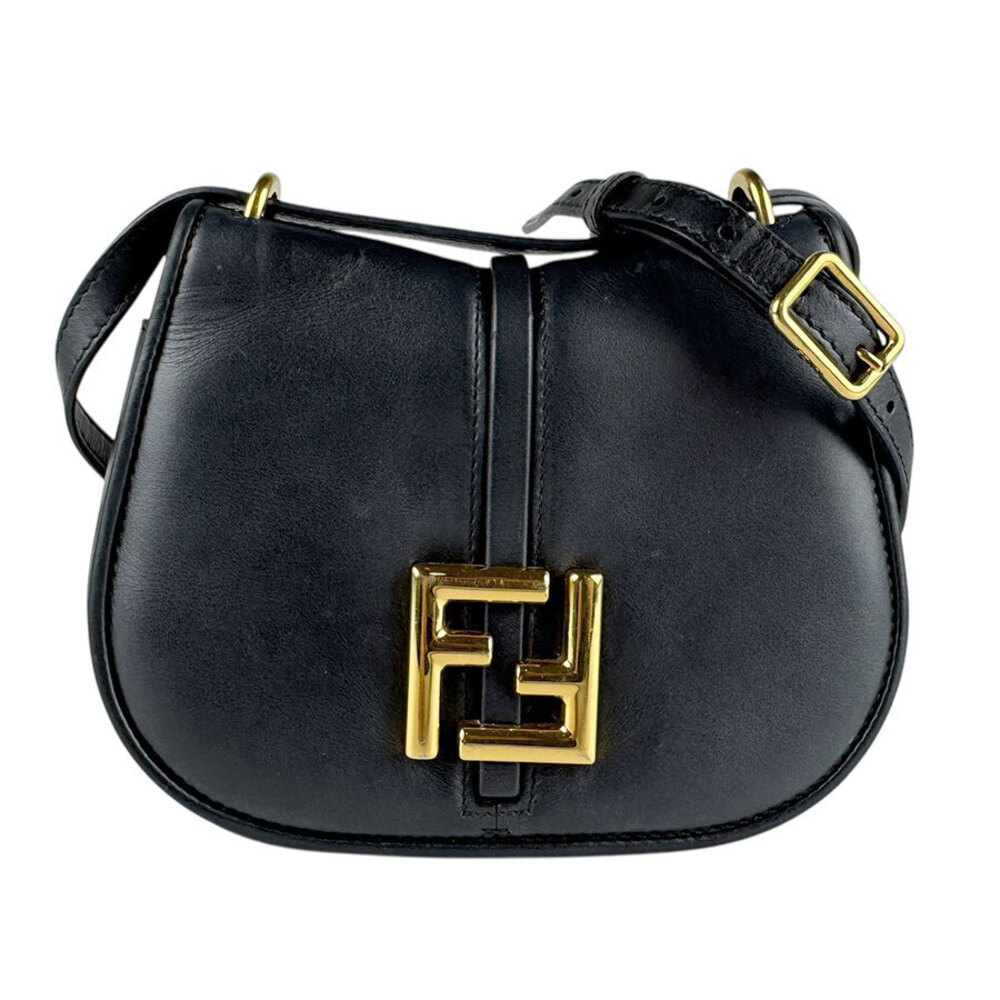 Fendi Camon Leather Shoulder Bag Black